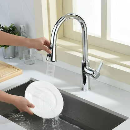 Kitchen Faucet with Pull Down Sprayer Tall Single Handle High Arc Kitchen Sink Faucet Faucet for Kitchen Sink 3-Function Sprayer 17 Inch,Chrome