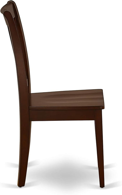 East West Furniture CACL6-MAH-W 6 Piece Dining Set Contains a Rectangle Solid Wood Table and 4 Kitchen Chairs with a Bench, 36x60 Inch, Mahogany