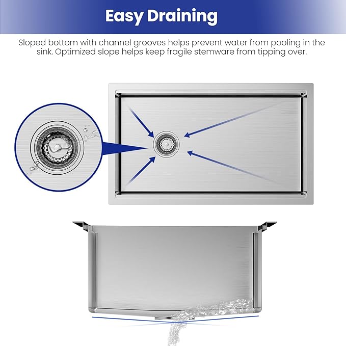 JOMOO 32‑Inch Brushed Stainless Steel Workstation Sink, 10″ Deep Single Bowl Undermount Kitchen Sink Set with Accessories