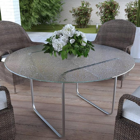 Royalty 60" Inch Round Tempered Glass Table Top – Clear Table Top Glass – Useful for Replacement, Tabletop Protector, Patio, Dining, Coffee, Desks -1/4" Aqualite Polished Edge