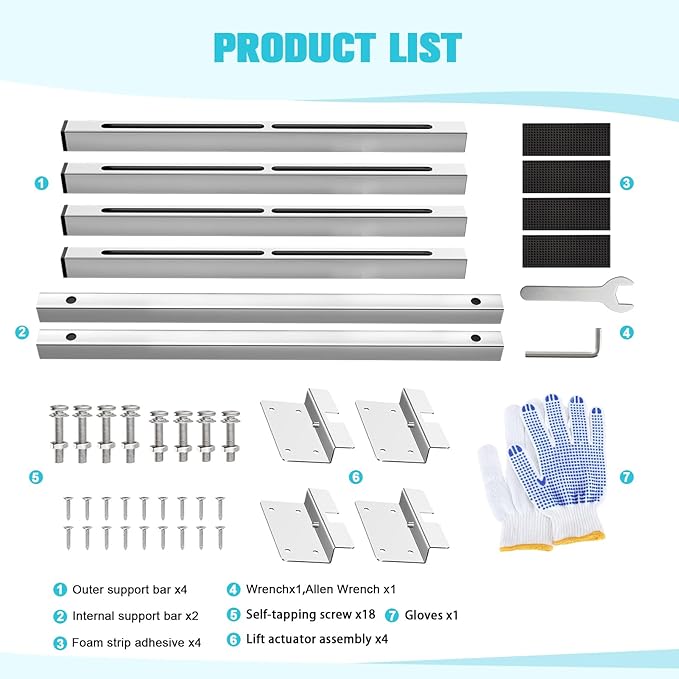 Heavy Duty Undermount Sink Brackets & Kitchen Sink Installation Parts Kit - 800 lbs Capacity Adjustable Stainless Steel Support, Horizontal Space-Saving Design for Kitchen Sinks (71-100cm)