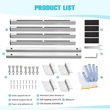 Heavy Duty Undermount Sink Brackets & Kitchen Sink Installation Parts Kit - 800 lbs Capacity Adjustable Stainless Steel Support, Horizontal Space-Saving Design for Kitchen Sinks (71-100cm)