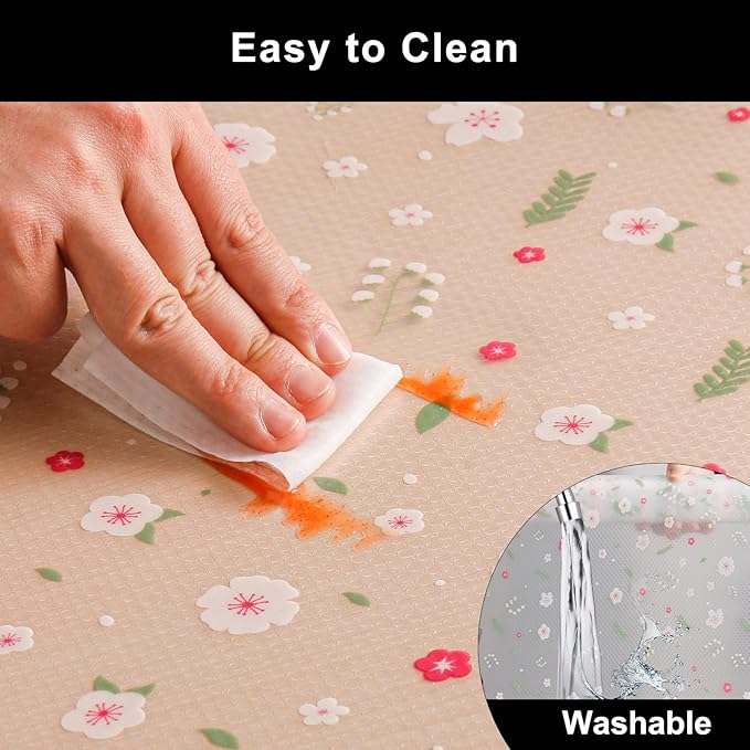Cooyes Shelf Liner – Premium Non-Adhesive Cabinet & Drawer Liner for Kitchen – Waterproof Shelf Paper with Modern Pattern – Durable EVA Cabinet Mat – Easy to Cut （24" W x 120" L）