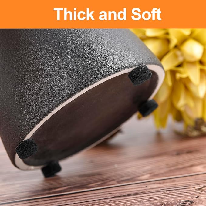 Felt Cabinet Door Bumpers-Small Felt Pads for Cabinet Doors, 3/8" Diameter 200PCS, 3mm Thick Self Adhesive Black