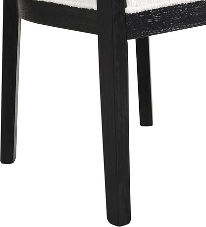 Christopher Knight Home Elev Set of 2 Fabric Upholstered Dining Chairs, Living Room Barrel Accent Chair Set, Round Backrest Dining Room Chair, Kitchen Island Extra Seat, Cream+Black
