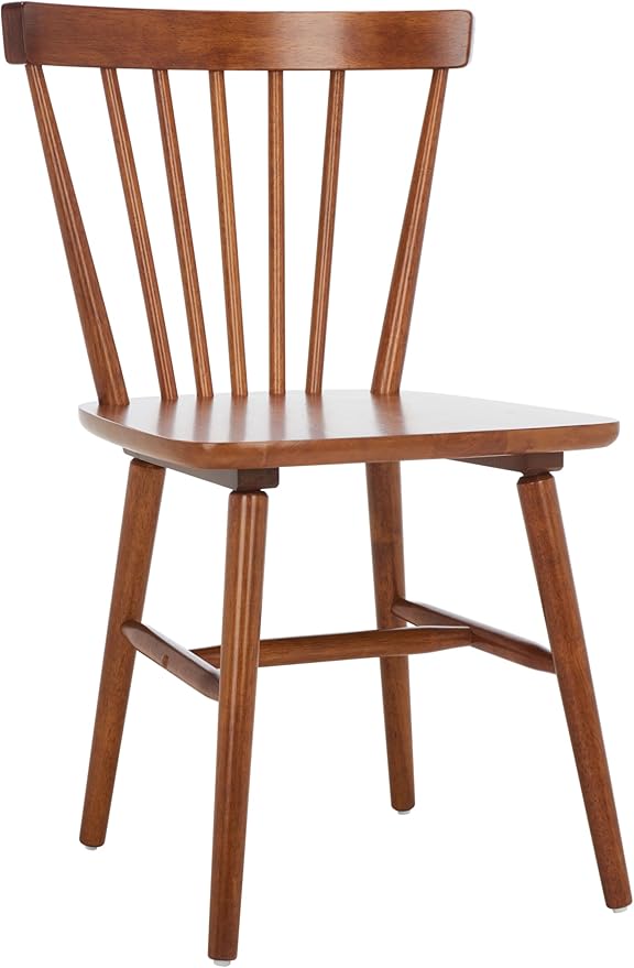 SAFAVIEH Home Collection – Winona Set of 2 Walnut Windsor Farmhouse Dining Chairs, Spindle Back Wood Chairs, Classic Casual Seating (DCH8500G-SET2)