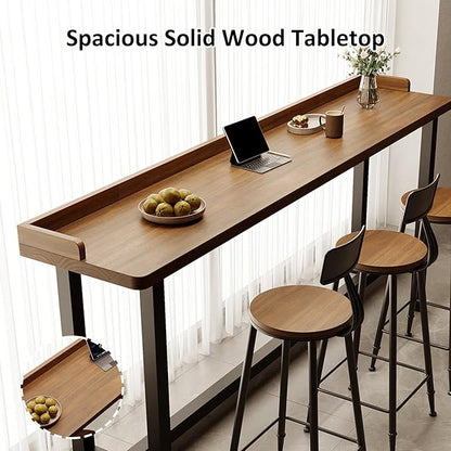 Rustic Bar Height Table - Long Narrow Counter Table for Kitchen, Living Room, Coffee Shop & Small Spaces - Tall Island Table, Perfect for Foyers & Window Areas -