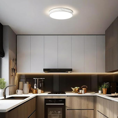 Modern Dimmable Ceiling Light Fixture,5CCT in One LED Flush Mount Kitchen Lights,Round Close to Ceiling Lamp for Hallway Entryway Bedroom Living Room Laundry Room Bathroom(White,11.81 in,ETL Listed)