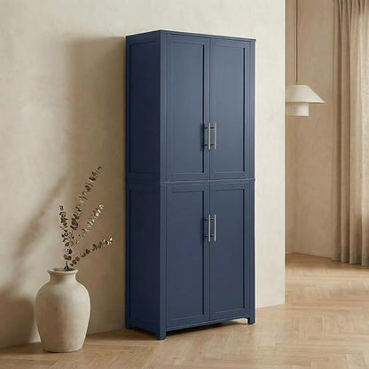 Casaphoria Kitchen Pantry Cabinet, 67" Tall Freestanding Kitchen Cabinet with 4 Adjustable Shelves, 28" W Storage Cabinet for Kitchen Pantry Organization (Navy Blue, Single)