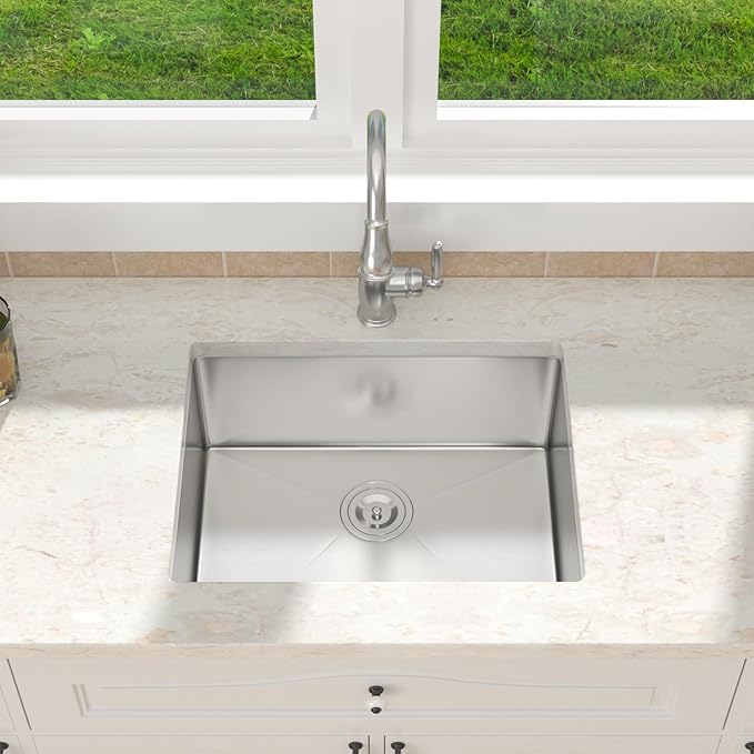 23 Inch Kitchen Sinks Undermount - 23 x 18 Inch Undermount Stainless Steel Bar Sink 16 Gauge Small Single Bowl Stainless Steel Outdoor Wet Bar & Prep Sink Basin 23 x 18 x 9 Inch