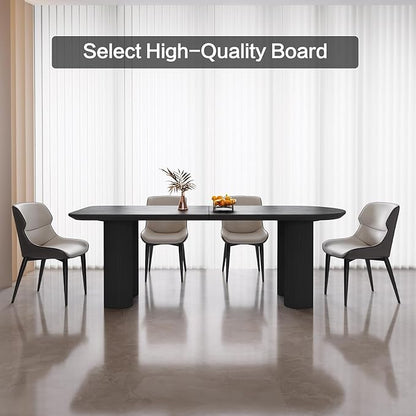 Guyii 70" Dining Table, Modern Kitchen Table for 6 People, Indoor Dining Table for Kitchen, Bar, Living Room, Small Space, Black, Table Only