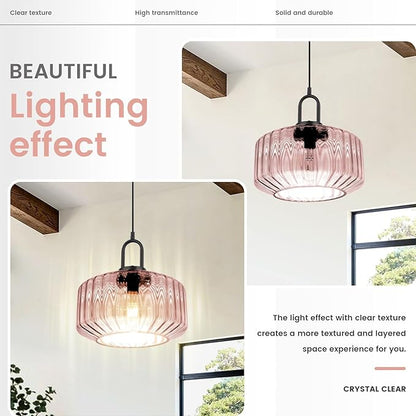 Lighting Mid Century Modern Pendant Lighting Large Glass Shade Pink Globe Pendant Lights Kitchen Ceiling Hanging Light Farmhouse Vintage Hanging Lights Adjustable Cord Light Fixture