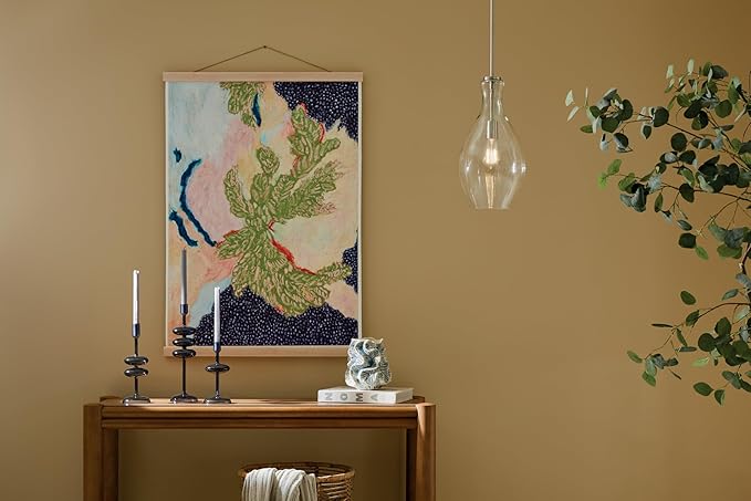 Everly 17.75" 1-Light Bell Pendant with Clear Seeded Glass in Brushed Nickel, for a Kitchen Island, Dining Nook, or Home Bar, (17.75" x 8.75") 42047NICS