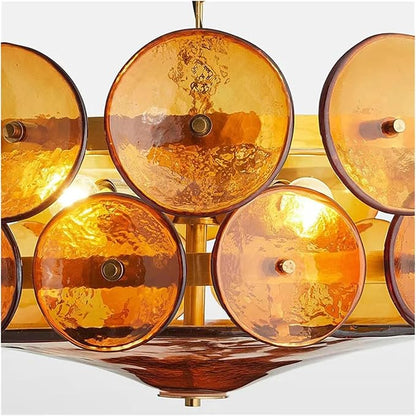 French Retro Design Brown Glass Lamp Living Room Lamp American Minimalist Bedroom Light Luxury Dining Room Chandelier,Modern Lighting