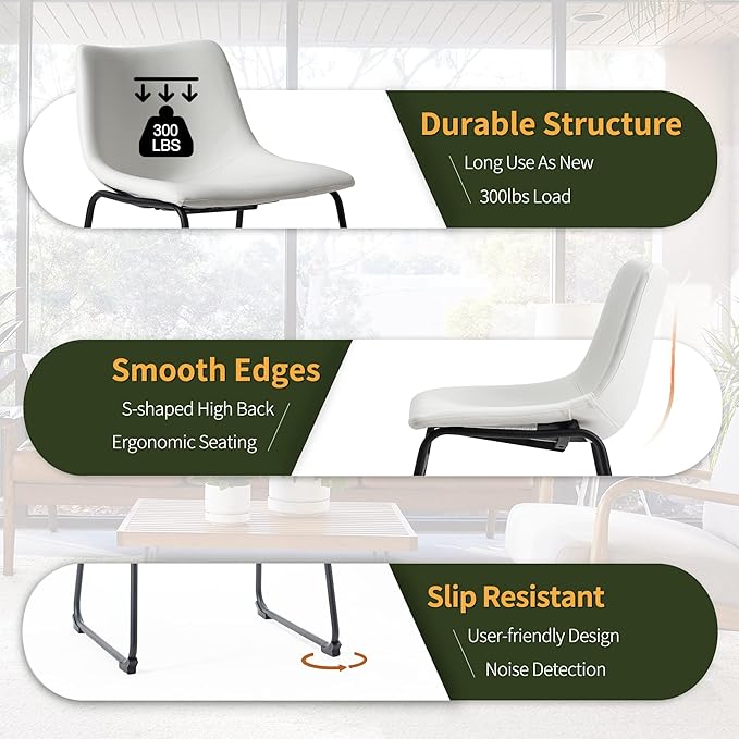 NicBex Retro Bar Stools Crazy-Horse Leather with Metal Legs Barstools, Lounge Kitchen Island Counter Stools, Set of 2, (White Color) (A-GE17020-USSU014)