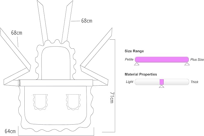 Women's Ruffles Outline Retro Pockets Apron Kitchen Cooking Cleaning Maid Costume (Light Pink)