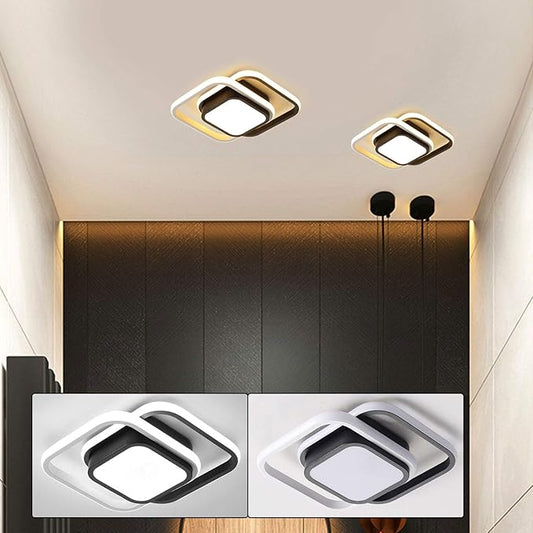 TFCFL 10" Square LED Ceiling Light, 21W Modern Ceiling Lamp Corridor Lights Lighting Fixtures Acrylic Shade Decorative for Bedroom, Kitchen, Bathroom, Living Room, Hallway