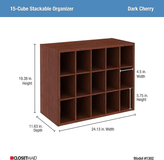 ClosetMaid Dark Cherry Stackable Storage Organizers (1307 + 15 Cube)