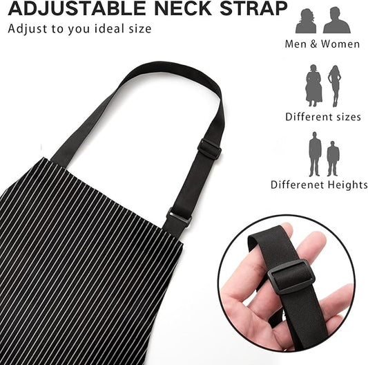 BeLuyi 2 Pack Adjustable Bib Apron with 2 Pockets Chef Cooking Kitchen Restaurant Aprons for Women Men