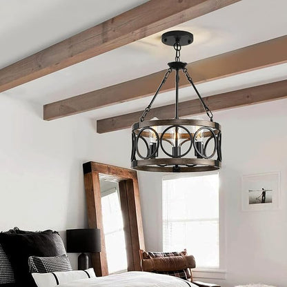 3-Light Black Flush Mount Ceiling Light for Kitchen Island,Black Light Fixture Flush Mount Industrial Close to Ceiling Lighting