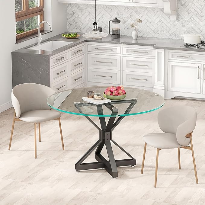 28In Modern Table Base Metal Pedestal Dinning Table Legs with Suction Cups, Heavy Duty Desk Base for Marble,Glass,Wood Top