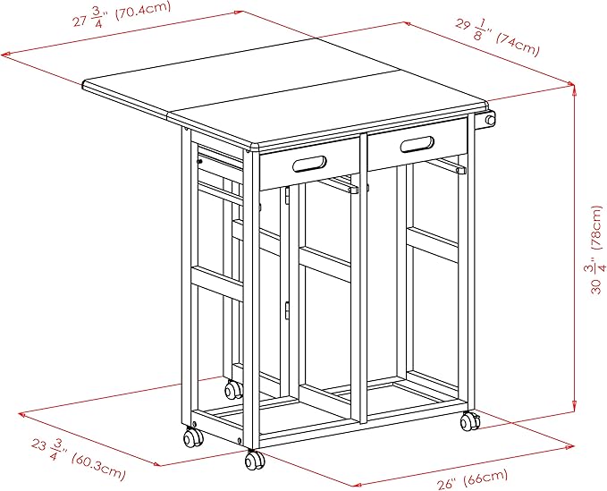 Winsome Wood Suzanne Kitchen, Square, Teak