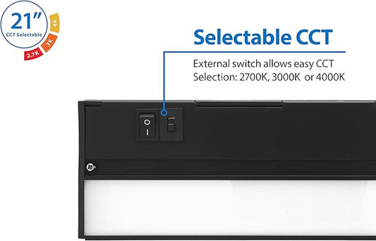 NUC-5 Series 21.5-inch Black Selectable LED Under Cabinet Light (NUC521SBK