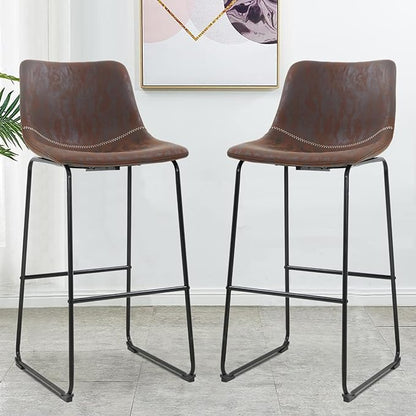 PayLessHere Dining Chairs Set of 2 Kitchen Chairs Living Room Chairs Counter Stools with Backs Leather Island