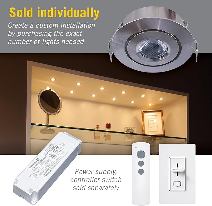 Armacost Lighting Swivel Recessed LED Light, Bright White Light (4000K), Matte White Finish 222318