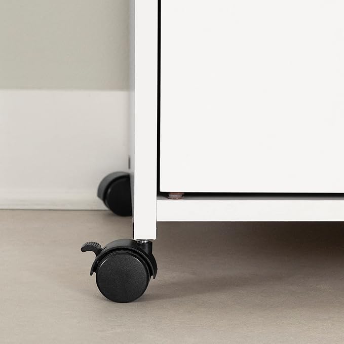 South Shore Axess Microwave Cart on Wheels Pure White, Contemporary
