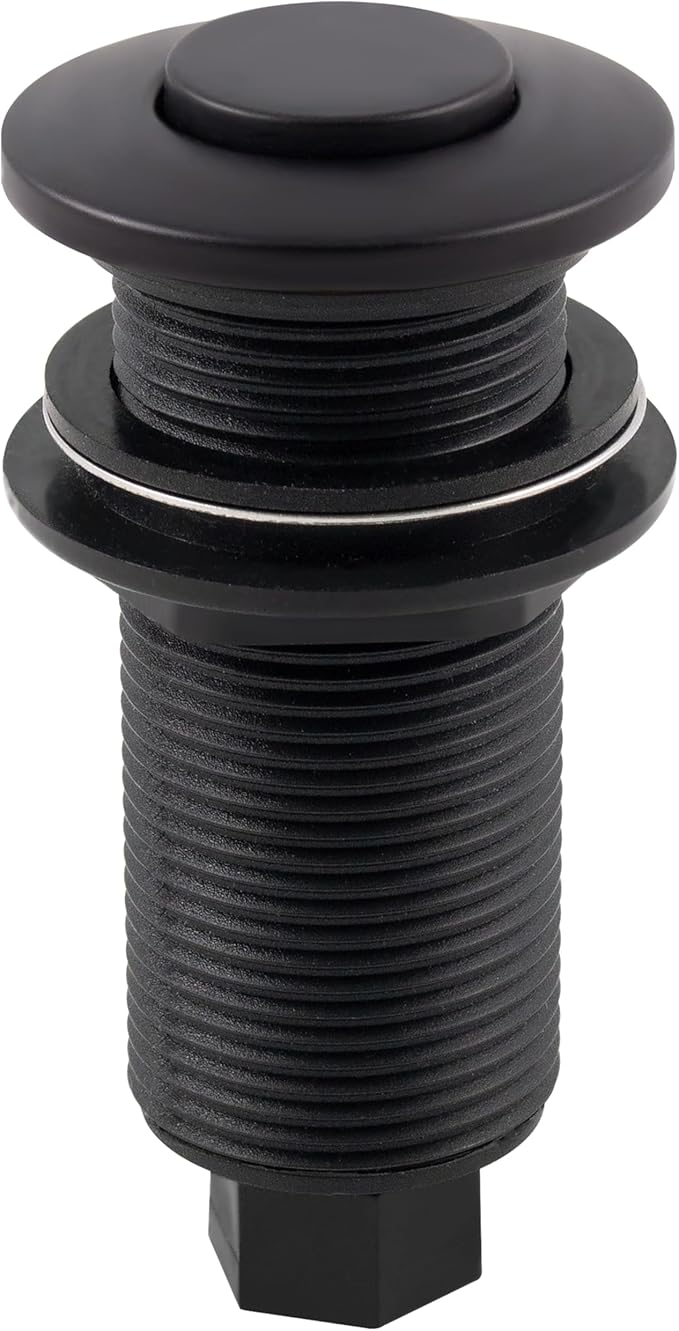 Westbrass ASB-B3-62 Sink Top Waste Disposal Replacement Air Switch Trim Only, Flush Button, Matte Black
