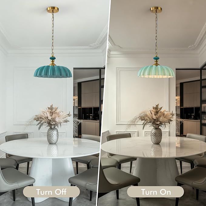 FTL Vintage Flower Green Milk Glass Chandelier Floral Glass Pendant Lights Kitchen Island Modern Farmhouse Hanging Ceiling Light Fixtures Over Table for Dinning Room Living Room Entryway