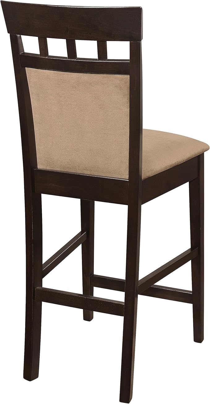 Coaster Home Furnishings - Gabriel - Wood Upholstered Counter Height Chairs (Set of 2) - Closed Back, Padded Seat and Back - Dining Room & Kitchen - Cappuccino - 100219