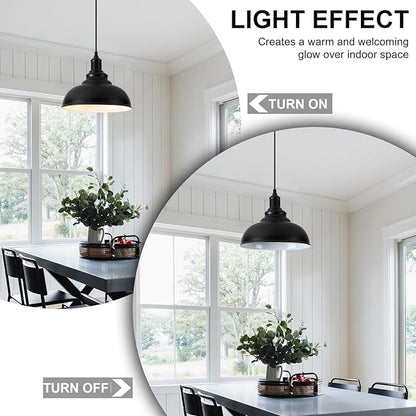 2 Pack Farmhouse Pendant Light Black Pendant Lights Kitchen Island Industrial Adjustable Hanging Barn Lamp Pendant Lighting Over Island Sink Light Fixtures