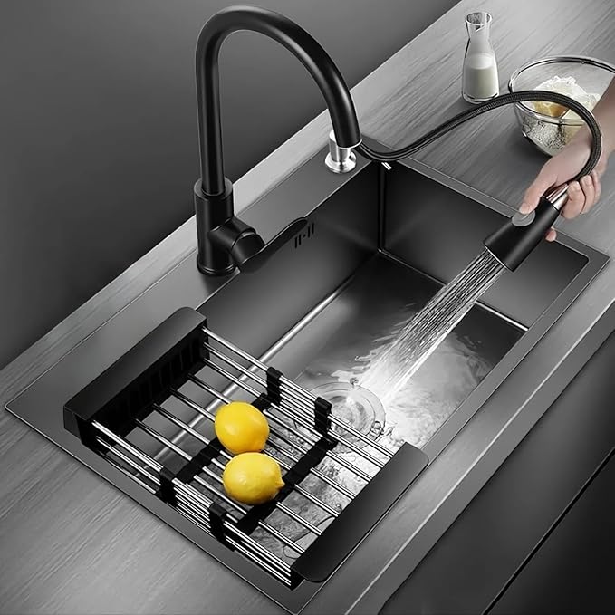 30-inch Single Bowl Workstation Kitchen Sink, Drop-in/Top-Mount Stainless Steel with Nano Coating & Basket Strainer, 30"x18"
