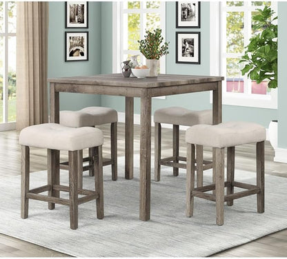 Cooper 36" Square Counter Height Dining Table, Solid and Engineered Wood Construction, Modern Contemporary Design, All-Wood Tabletop and Base, Perfect for Modern Kitchens or Bars, (Antique Oak)