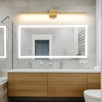 Gold Bathroom Light Fixtures Over Mirror - 39 Inch Dimming Bathroom Vanity Light 28W 3500K LED Vanity Light Bar Modern Wall Sconce Lighting for Mural