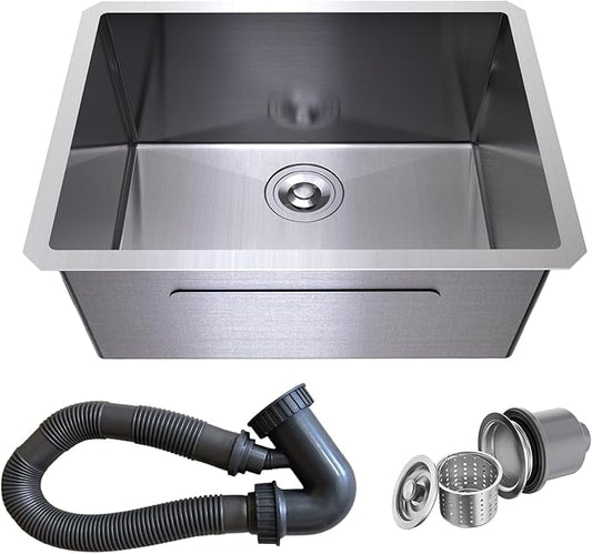 Kitchen Sink 34x18 Inch Undermount 304 Sink Stainless Steel 16 Gauge Single Bowl 9" Deep Handmade Kitchen Sinks Set with Accessories