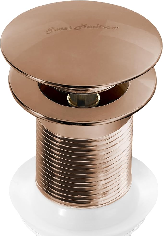 Residential Non-Overflow Pop Up Sink Drain 1.75" in Rose Gold