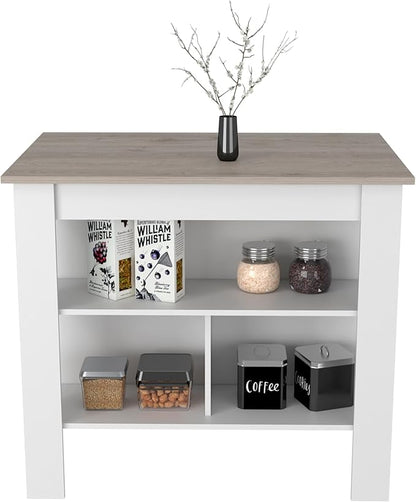 Modern Dining Table Kitchen Island Adjustable Sturdy Stable Shelves Expandable Counter Console Luxury Easy Clean Living Room Decor,White