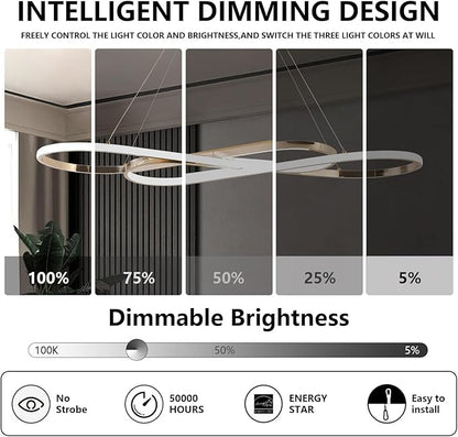 Modern LED Chandelier Dimmable Chandeliers for Foyer