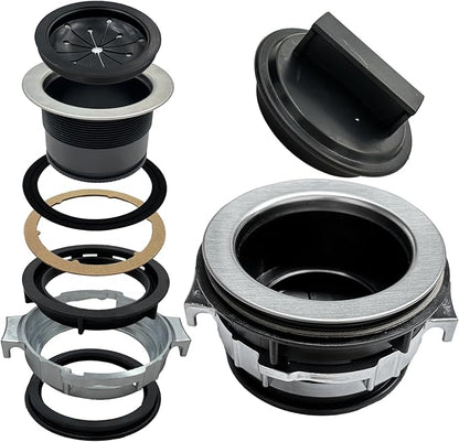 8Pcs/Set Garbage Disposal Sink Flange Kit with Stopper and Splash Guard for Waste King,4.49'' Sink Flange and Drain Lock Nut for Whirlaway,Waste King Garbage Disposal Drain Assembly Kit(114mm)