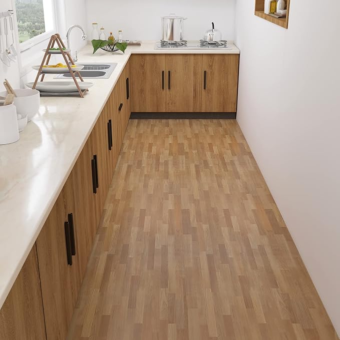 CRE8TIVE Wide 24"x354" Brown Butcher Block Contact Paper for Countertops Waterproof Self Adhesive Wood Peel and Stick Wallpaper Shiplap Wood Panel Look Removable Wallpaper for Bedroom Bathroom Walls
