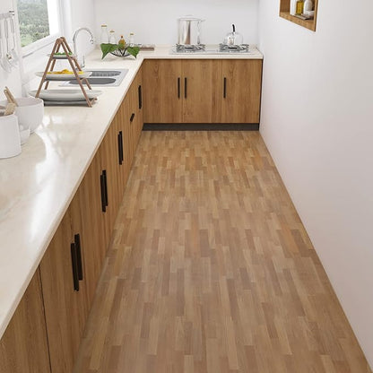 CRE8TIVE Brown Butcher Block Contact Paper Wood Wallpaper Shiplap Peel and Stick Wallpaper Removable Waterproof Wood Plank Self Adhesive Vinyl Roll for Bedroom Kitchen Countertops Cabinets 12"x354"