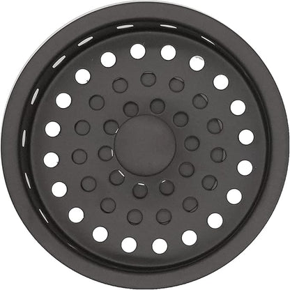 Westbrass A2165-62 4-1/4" OD Post Style Large Kitchen Basket Strainer with Waste Disposal Flange and Stopper Drain Set, Matte Black