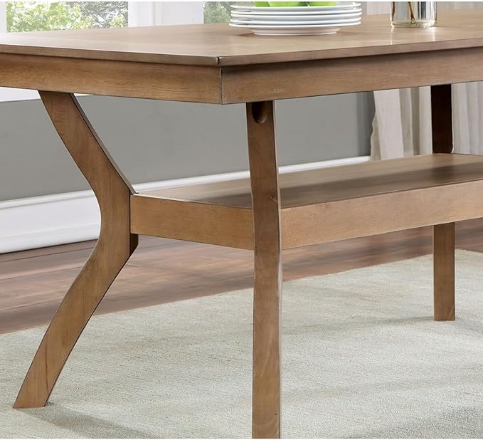 Modern Tone Dining Table with Open Lower Shelf - 64" L x 38" W x 30 1/4" H