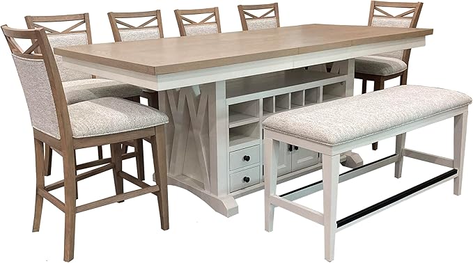Parker House Americana Modern Dining 72 in. Island Counter-Height Extendable Dining Table