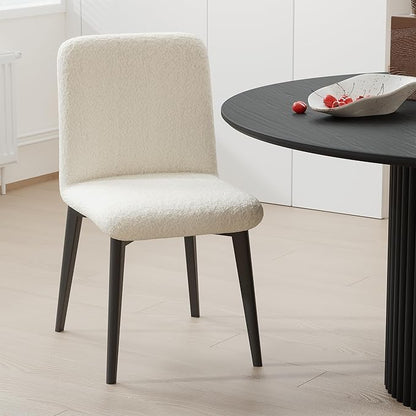 Casaphoria Dining Chairs Set of 2, Modern Fabric Kitchen Chairs with Black Wood Legs, Comfortable Dining Room Side Chairs for Home, Living Room, Restaurant