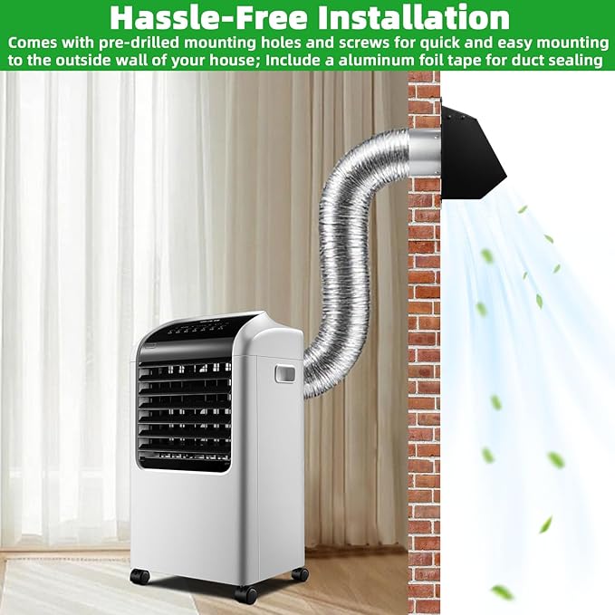 3 Inch Dryer Vent Cover Outside with Mesh and Damper,Metal Wall Vent Exhaust Vent Cover,Exterior Dryer Vent Hood Wall Mount Extractor Vent,Outdoor Dryer Vent Cover for House Laundry AC Air Vents-Black