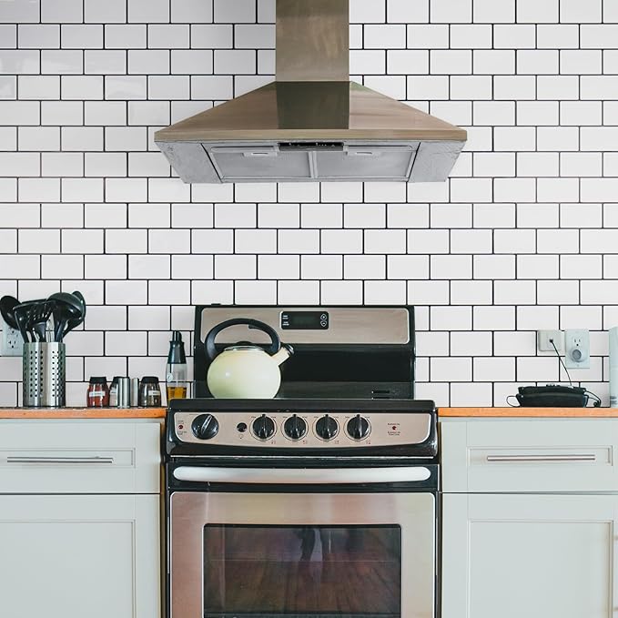 STICKGOO Peel and Stick Backsplash, White Subway Tile Stick on Backsplash for Kitchen (Pack of 1, Thicker Design)